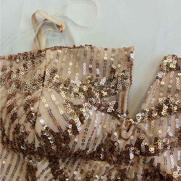 Macy’s Emeril Sundae Juniors' V-Wire Sequined Bodycon prom Dress size L - Picture 12 of 16